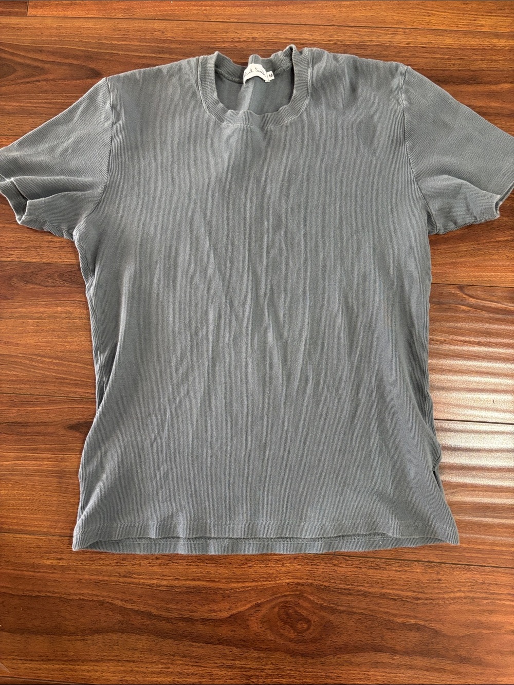 Paul Smith Heather Slate Ribbed Crewneck Tee